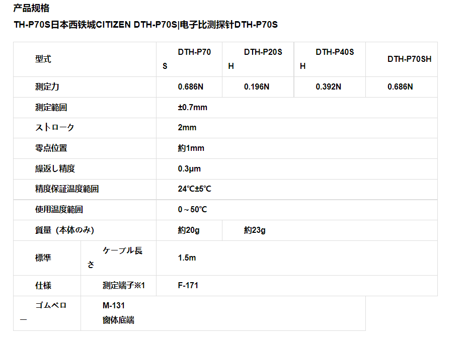 西铁城CITIZEN电子比测探针DTH-P70S